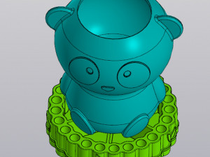 Set Planter and Vase Penholder Panda 3D Print Model