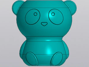 Set Planter and Vase Penholder Panda 3D Print Model