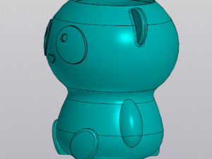 Set Planter and Vase Penholder Panda 3D Print Model