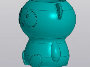 Set Planter and Vase Penholder Panda 3D Print Model