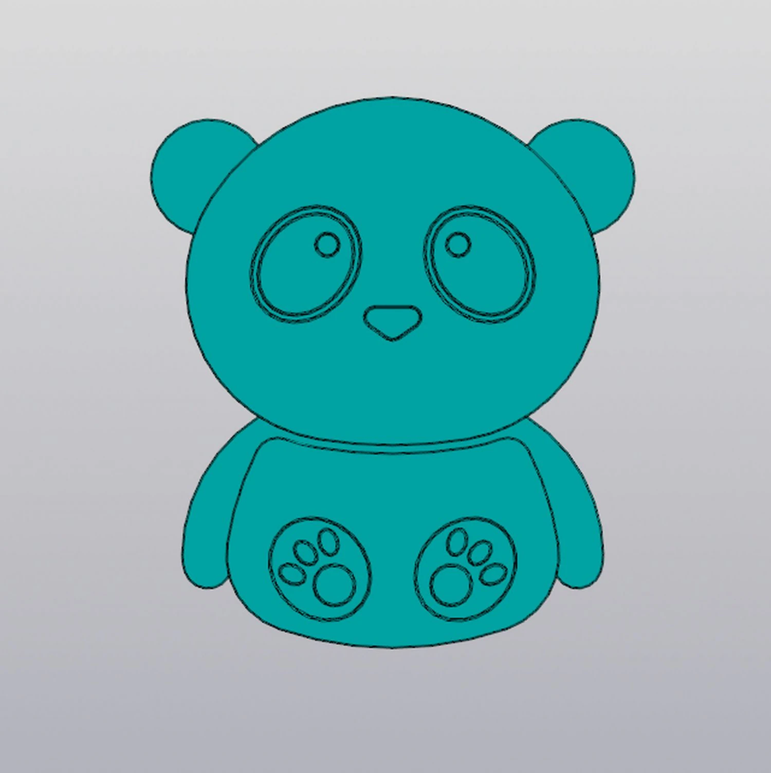 Panda Cup-onderzetter 3D printmodel .c4d .max .obj .3ds .fbx .stl .blend 