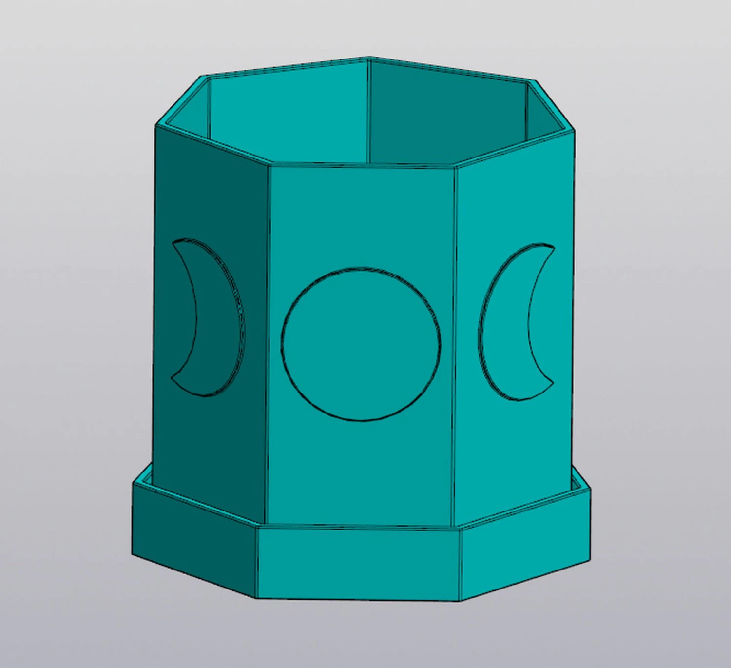 Moon phases planter 3D Print Model .c4d .max .obj .3ds .fbx .stl .blend 