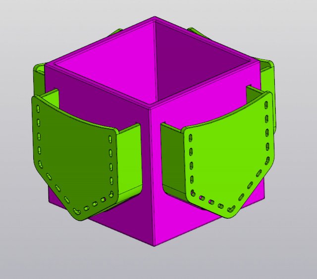 Organizer with pockets 3Dプリントモデル .c4d .max .obj .3ds .fbx .stl .blend 