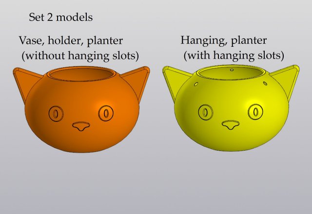 Set 2 models Vase Planter Holder and Hanging planter 3D 프린트 모델 .c4d .max .obj .3ds .fbx .stl .blend 