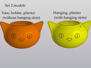 Set 2 models Vase Planter Holder and Hanging planter 3D Print Model