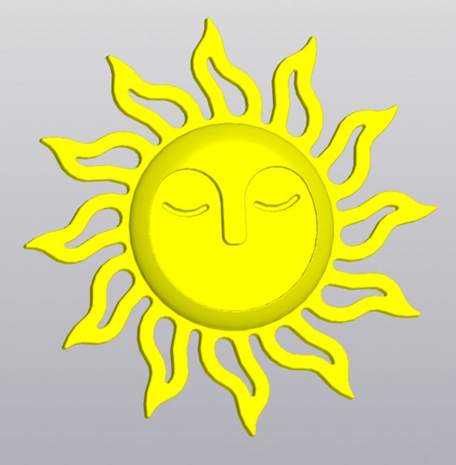 Sun with face Hanging Wall decor 3D 打印模型 .c4d .max .obj .3ds .fbx .stl .blend 