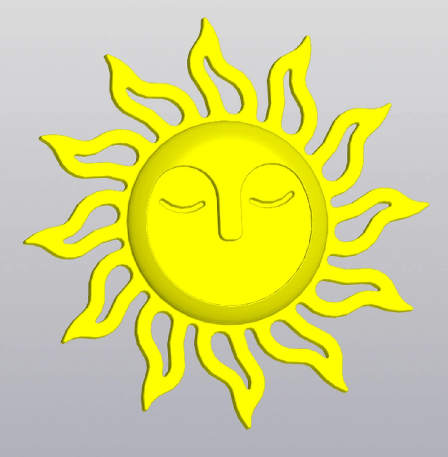 Sun with face Hanging Wall decor 3D Print Model .c4d .max .obj .3ds .fbx .stl .blend