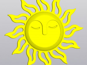 Sun with face Hanging Wall decor 3D Print Model