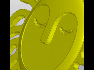 Sun with face Hanging Wall decor 3D Print Model