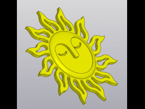 Sun with face Hanging Wall decor 3D 打印模型