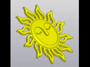 Sun with face Hanging Wall decor 3D Print Model