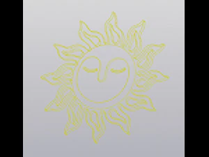 Sun with face Hanging Wall decor 3D Print Model