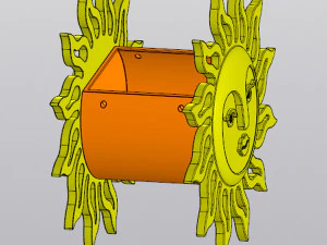 Hanging planter and Wall decor Sun with face 3D Print Model