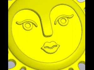 Hanging planter and Wall decor Sun with face 3D Print Model
