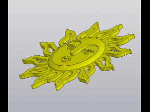 Hanging planter and Wall decor Sun with face 3D Print Model