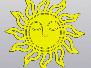 Set 2 Cup coasters Sun with face 3D Принт Модель