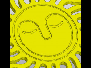 Set 2 Cup coasters Sun with face 3D Принт Модель