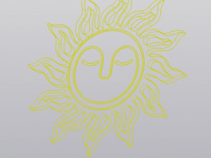 Set 2 Cup coasters Sun with face 3D Принт Модель