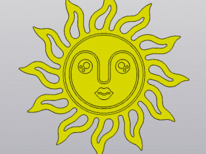Set 2 Cup coasters Sun with face 3D Принт Модель