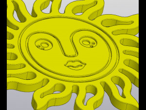 Set 2 Cup coasters Sun with face 3D Принт Модель