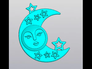 Maan wand decor 3D printmodel
