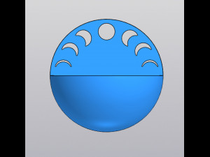 Moon phases Hanging planter Holder for small things 3D Print Model