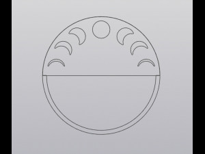Moon phases Hanging planter Holder for small things Modèles 3D en vedette