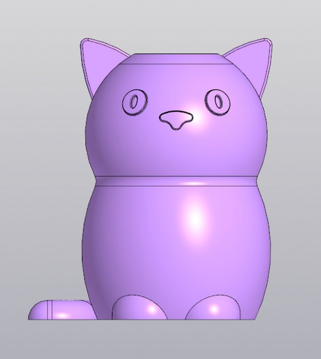 Funny cat Vase Penholder Model do druku 3D .c4d .max .obj .3ds .fbx .stl .blend 
