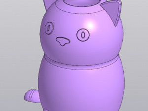 Funny cat Vase Penholder Model do druku 3D