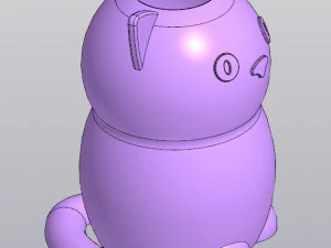Funny cat Vase Penholder 3D Print Model