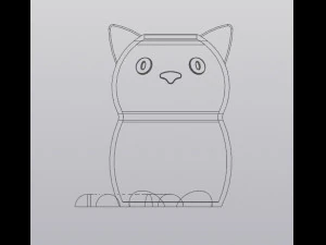 Funny cat Vase Penholder 3D Print Model