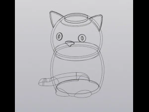 Funny cat Vase Penholder 3D Print Model