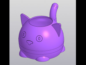 Male cat Vase Planter Penholder 3D Print Model