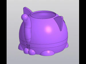 Male cat Vase Planter Penholder 3D Print Model