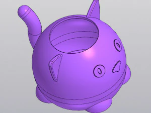 Male cat Vase Planter Penholder 3D Print Model