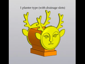 Set 2 Planters and Wall decor Lady Deer 3D Print Model
