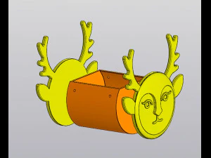 Set 2 Planters and Wall decor Lady Deer 3D Print Model