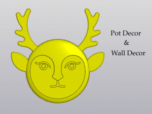 Set 2 Planters and Wall decor Lady Deer 3D 프린트 모델