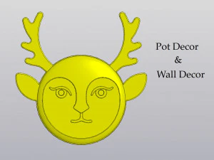 Set 2 Planters and Wall decor Lady Deer 3D Print Model