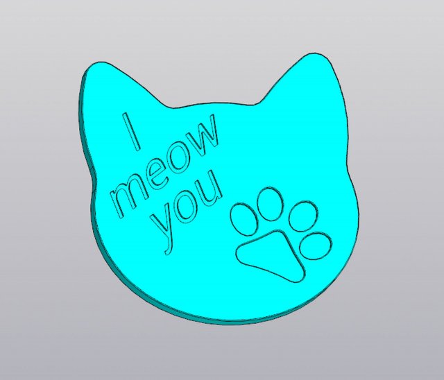 I meow you Cup coaster 3D प्रिंट मॉडल .c4d .max .obj .3ds .fbx .stl .blend 