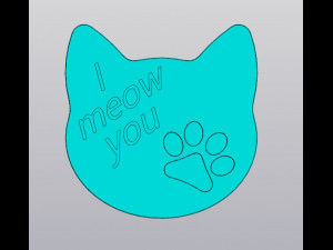 I meow you Cup coaster 3D प्रिंट मॉडल