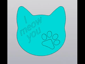 I meow you Cup coaster 3D Print Model