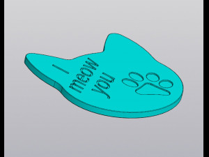 I meow you Cup coaster 3D प्रिंट मॉडल