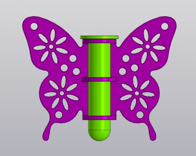 Butterfly Wall Decor Hanging Vase for dried and artificial flowers 3D प्रिंट मॉडल .c4d .max .obj .3ds .fbx .stl .blend 