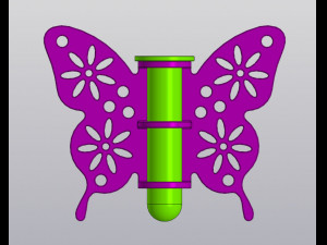 Butterfly Wall Decor Hanging Vase for dried and artificial flowers 3D Print Model