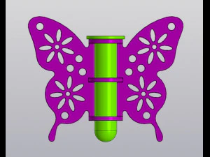 Vase suspendu de d&eacute;coration murale papillon pour fleurs s&eacute;ch&eacute;es et artificielles Modèles 3D en vedette