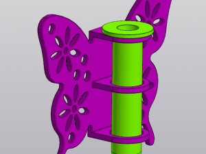 Butterfly Wall Decor Hanging Vase for dried and artificial flowers 3D प्रिंट मॉडल