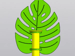 Feuille de Monstera D&eacute;coration murale Vase suspendu pour fleurs s&eacute;ch&eacute;es et artificielles Modèles 3D en vedette