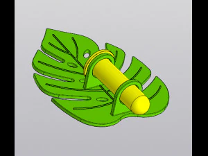 Monstera leaf Wall decor Hanging vase for dried and artificial flowers 3D Print Model