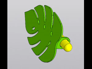 Monstera leaf Wall decor Hanging vase for dried and artificial flowers 3D Print Model